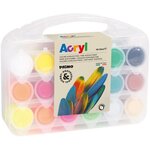 PRIMO 416TB18ASP Set de peinture acrylique fine en pot de 25 ml. Mallette multifonction contenant 12 couleurs normals, 4 fluo, or, a