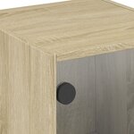 vidaXL Armoire latérale avec portes en verre chêne sonoma 35x37x75 5cm