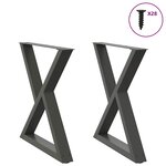 vidaXL Pieds de table à manger 2 pièces Anthracite 80 x (72-73 3) cm Acier