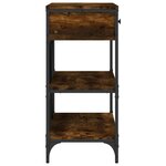 vidaXL Table console avec tiroirs et étagères chêne fumé