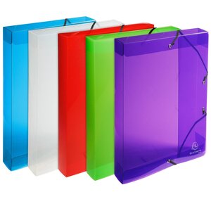 Boite De Classement Exabox Dos 40mm Polypropylène Crystal Colours - A4 - Couleurs Assorties - Exacompta