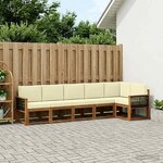 vidaXL Ensemble de canapés d'extérieur 6 Pièces Naturel et Crème
