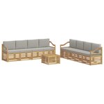 vidaXL Ensemble de canapés d'extérieur 9 pc Blanc et gris clair