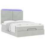 vidaXL Cadre de lit ottoman et matelas gris clair 140x190 velours