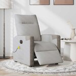 vidaXL Fauteuil de massage inclinable électrique gris nuage tissu