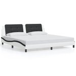 vidaXL Cadre de lit avec LED sans matelas Zadar blanc et noir 200x200 cm