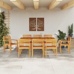 vidaXL Ensemble de salle à manger pour jardin 9 pc Marron