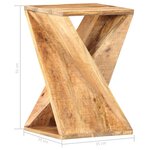 vidaXL Table d'appoint 35x35x55 cm Bois de manguier massif