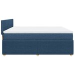vidaXL Sommier à lattes de lit avec matelas Bleu 200x200 cm Tissu