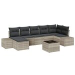 vidaXL Ensemble de canapés de jardin 8 pièces avec des coussins gris en poly rotin