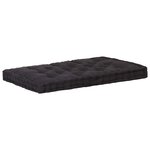 vidaXL Coussins de plancher de palette lot de 2 Coton Noir