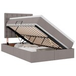 vidaXL Lit avec rangement et matelas Taupe 120 x 200 cm Polyester