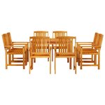 vidaXL Ensemble de salle à manger pour jardin 9 Pièces Marron