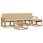 vidaXL Ensemble de canapés d'extérieur 6 pc Blanc et Beige
