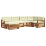 vidaXL Ensemble de canapés d'extérieur 6 pc Naturel et Crème