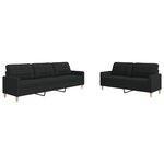 vidaXL Ensemble de canapés 2 Pièces noir tissu