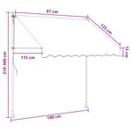 vidaXL Auvent rétractable manuel Beige 100 cm