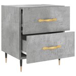 vidaXL Tables de chevet 2Pièces gris béton 40x35x47 5cm bois d’ingénierie