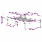 vidaXL Cadre de lit avec tables de chevet Blanc 80 x 200 cm Blanc