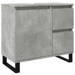 vidaXL Armoire de lavabo de salle de bain gris béton 65x33x60 cm