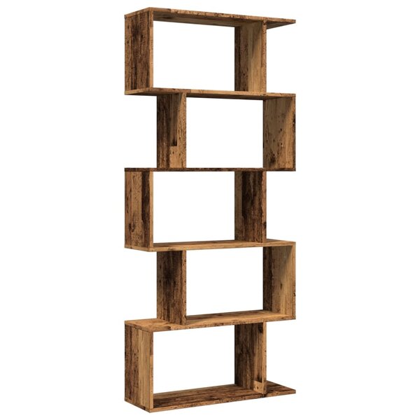 vidaXL Étagère séparatrice de pièce à 5 niveaux vieux bois 70x24x161cm