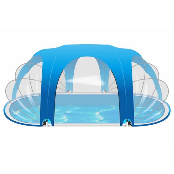 Blue bay pavillon de piscine ovale 530x410x205 cm bleu