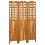 vidaXL Cloison de séparation 3 panneaux 121 5x2x180 cm Bois d'acacia