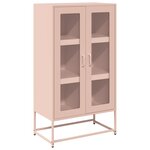 vidaXL Buffet haut rose 68x39x123 cm acier
