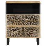 vidaXL Table de chevet 50x33x60 cm bois de manguier massif
