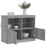 vidaXL Buffet avec lumières LED sonoma gris 81x37x67 cm