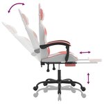vidaXL Chaise de jeu avec repose-pied Blanc et rose Similicuir