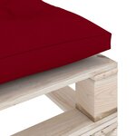 vidaXL Repose-pied palette de jardin coussin rouge bordeaux bois pin