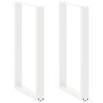 vidaXL Pieds de table de bar en U 2 pièces blanc 60 x (100-101) cm acier