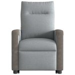 vidaXL Fauteuil inclinable de massage électrique Gris clair Tissu