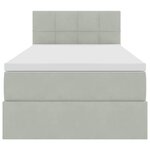 vidaXL Lit de Rangement avec matelas Gris clair 90 x 200 cm Velours