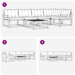 vidaXL Ensemble de canapés d'extérieur 6 pc Blanc et Beige
