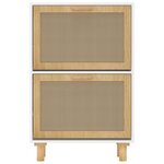 vidaXL Armoire à chaussures Blanc 52x25x80 cm Bois d'ingénierie/rotin