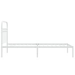 vidaXL Cadre de lit métal sans matelas avec tête de lit blanc 90x200cm