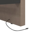 vidaXL Lit avec USB Taupe Tissu 90x200 cm