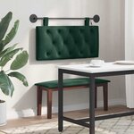 vidaXL Tête de lit suspendue Avec lumière LED Vert foncé Velours
