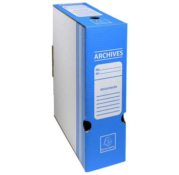 Boite archive dos 100mm carton ondulé couleurs - 25x34cm - x 50 - exacompta