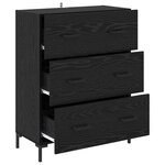 vidaXL Buffet Chêne noir 69 5 x 34 x 90 cm Bois d'ingénierie et fer
