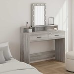 vidaXL Table de Toilette Gris 100 x 41 x 140 cm Bois d'ingénierie
