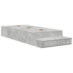 vidaXL Cadre de lit avec rangement Gris béton 226 5 x 75 x 31 5 cm