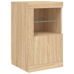 vidaXL Buffet avec lumières LED chêne sonoma 163x37x67 cm