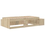 vidaXL Cadre de lit de rangement en chêne Sonoma 90x190 cm