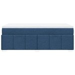 vidaXL Sommier à lattes de lit avec matelas Bleu 90x200 cm Tissu