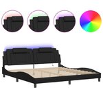 vidaXL Cadre de lit avec LED sans matelas noir 200x200 cm