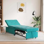 vidaXL Canapé-lit Turquoise 67 x 194 x 38 cm Velours