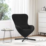 vidaXL Fauteuil œuf Noir Velours